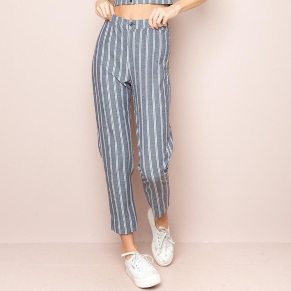 Brandy Melville Blue Striped Tilden Pants